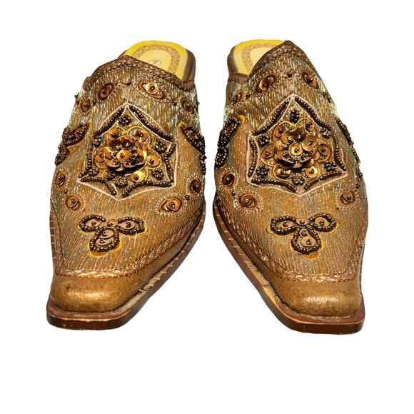 Luichiny Patia - Womens Tan Beaded Dress Shoe - Pointed Toe - Western - Size 7 - Picture 9 of 13